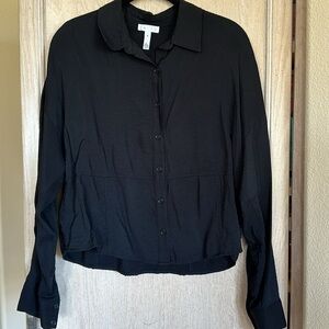 Leith Black Button Down Blouse